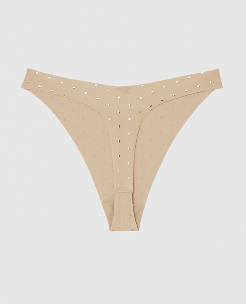 Ropa Interior La Senza High Leg Tanga Panty Mujer Foiled Dot Rosetan | I3690ksG