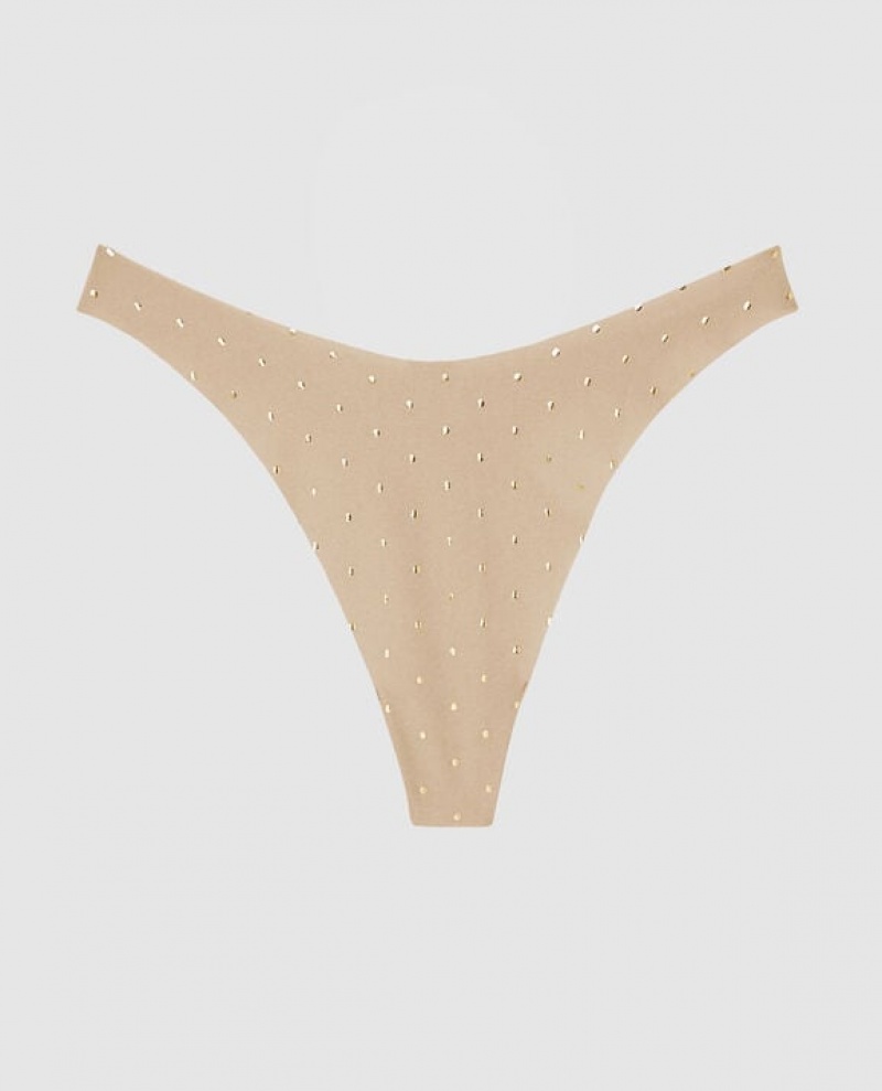 Ropa Interior La Senza High Leg Tanga Panty Mujer Foiled Dot Rosetan | I3690ksG