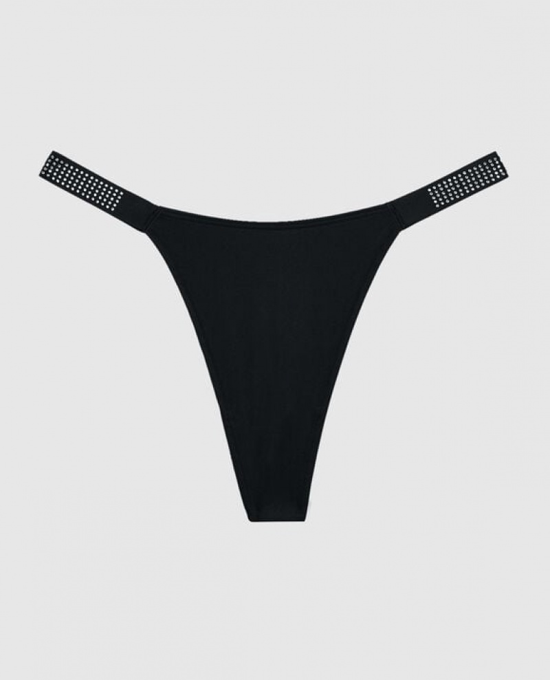 Ropa Interior La Senza High Leg Tanga Panty Mujer Negras | zMPAOdPz