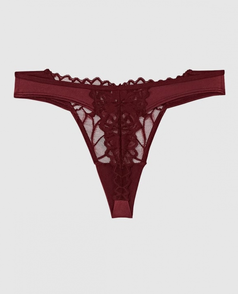 Ropa Interior La Senza High Leg Tanga Panty Mujer Rojas Burdeos | 8fLDB89b