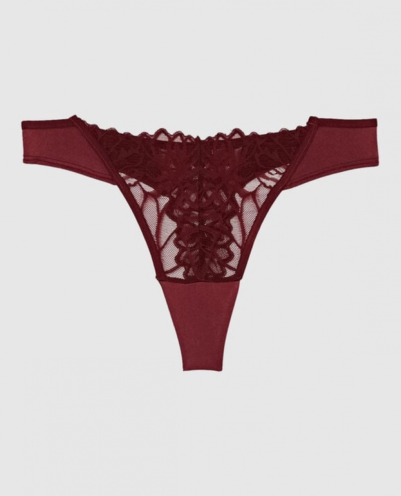 Ropa Interior La Senza High Leg Tanga Panty Mujer Rojas Burdeos | 8fLDB89b