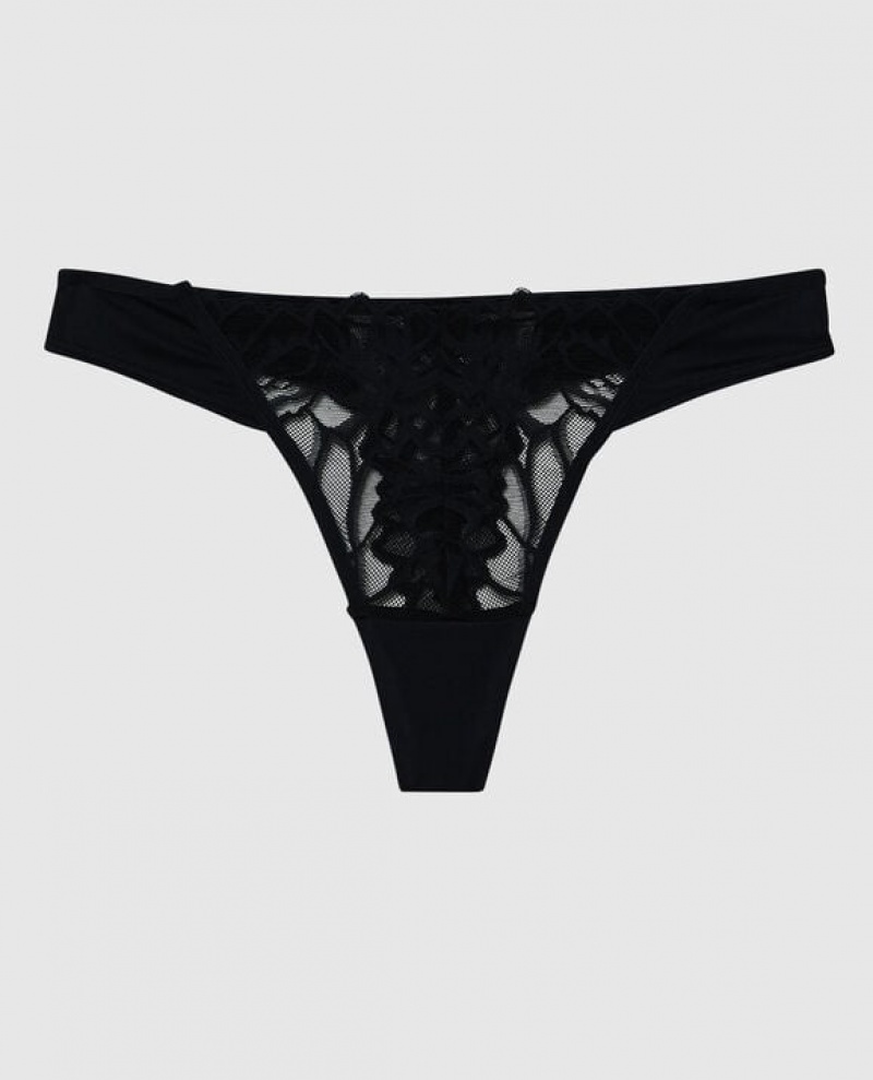 Ropa Interior La Senza High Leg Tanga Panty Mujer Negras | 07vXiK1I