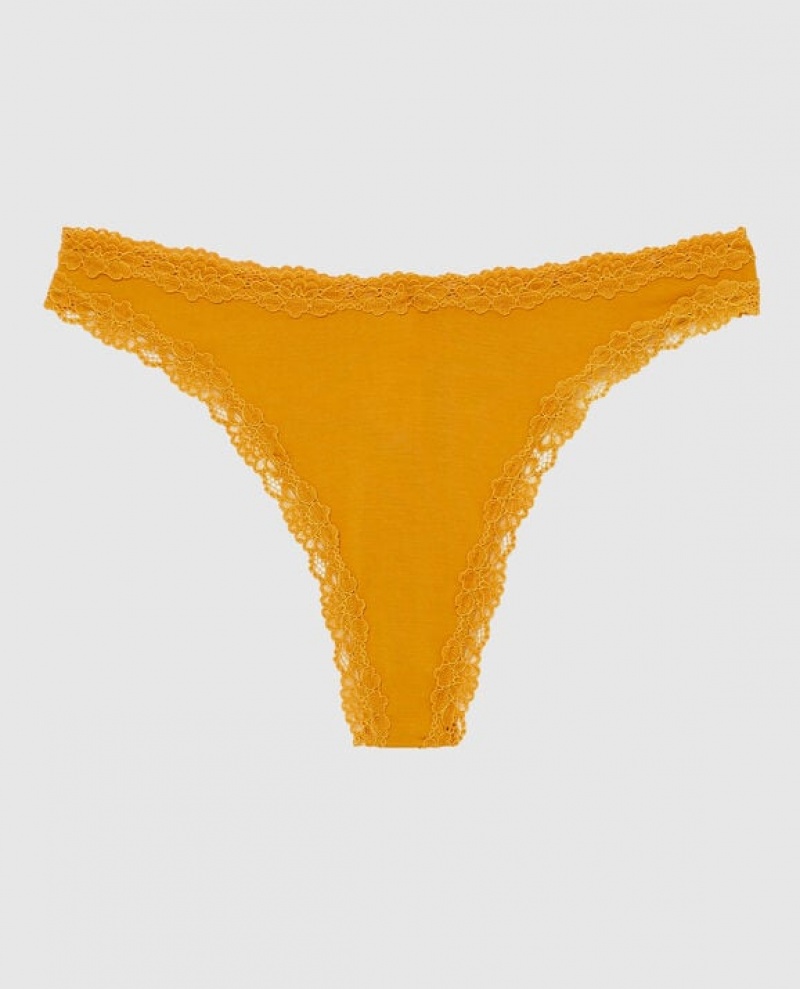 Ropa Interior La Senza High Leg Tanga Panty Mujer Limonite | KauXhqtL