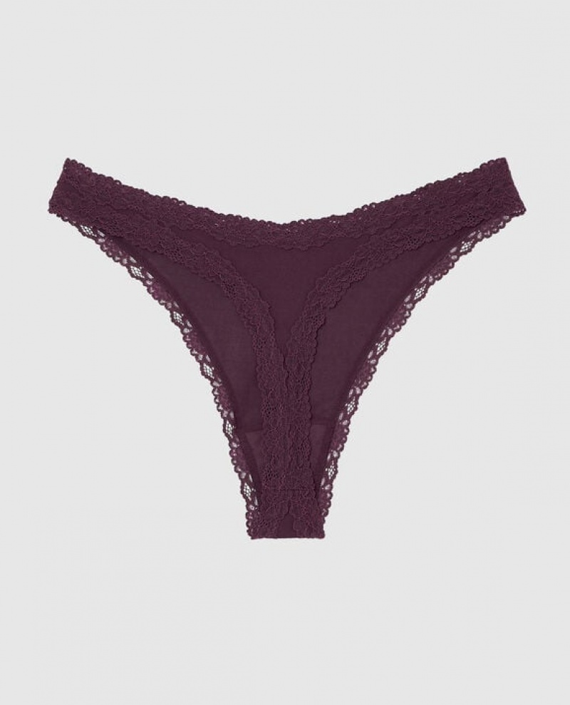 Ropa Interior La Senza High Leg Tanga Panty Mujer Moradas | qve0BMPU