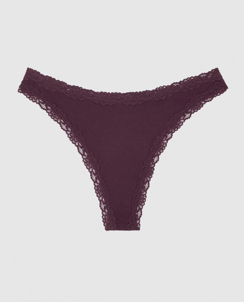 Ropa Interior La Senza High Leg Tanga Panty Mujer Moradas | qve0BMPU