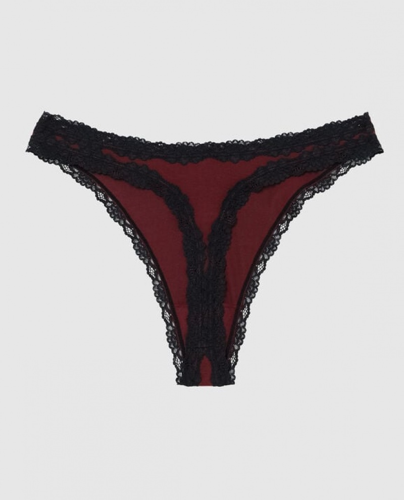 Ropa Interior La Senza High Leg Tanga Panty Mujer Rojas Burdeos | pLcYIT4M