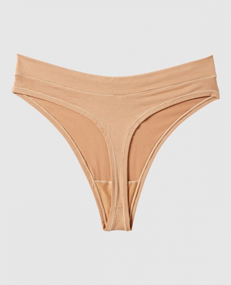 Ropa Interior La Senza High Leg Tanga Panty Mujer Pecan | yvRKNj5x