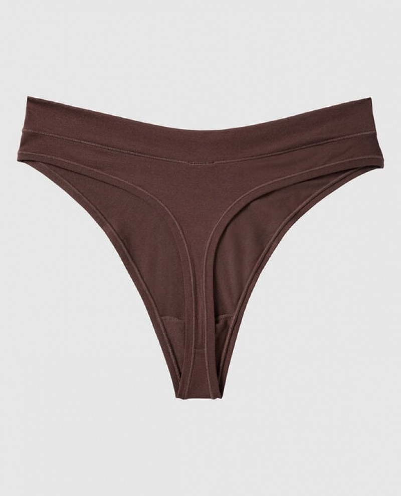 Ropa Interior La Senza High Leg Tanga Panty Mujer Beige | 96GyxdtL