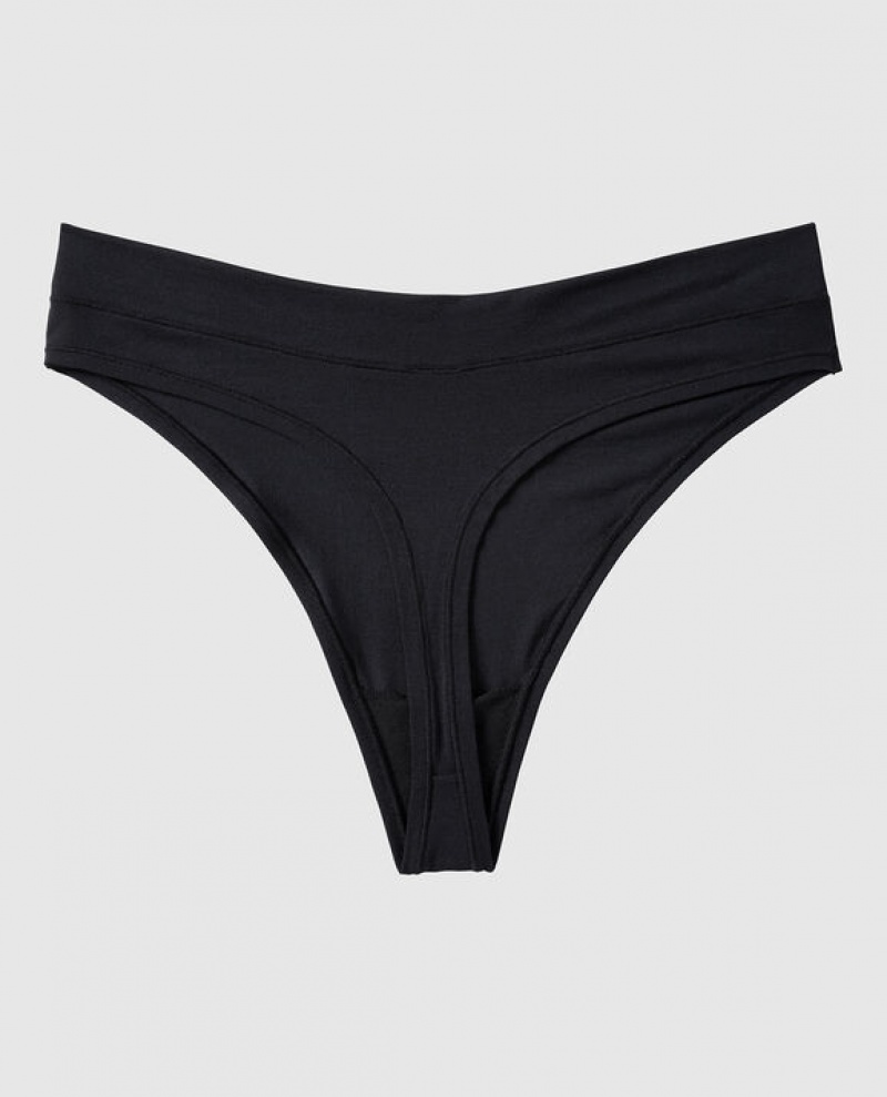 Ropa Interior La Senza High Leg Tanga Panty Mujer Negras | AigtHPet