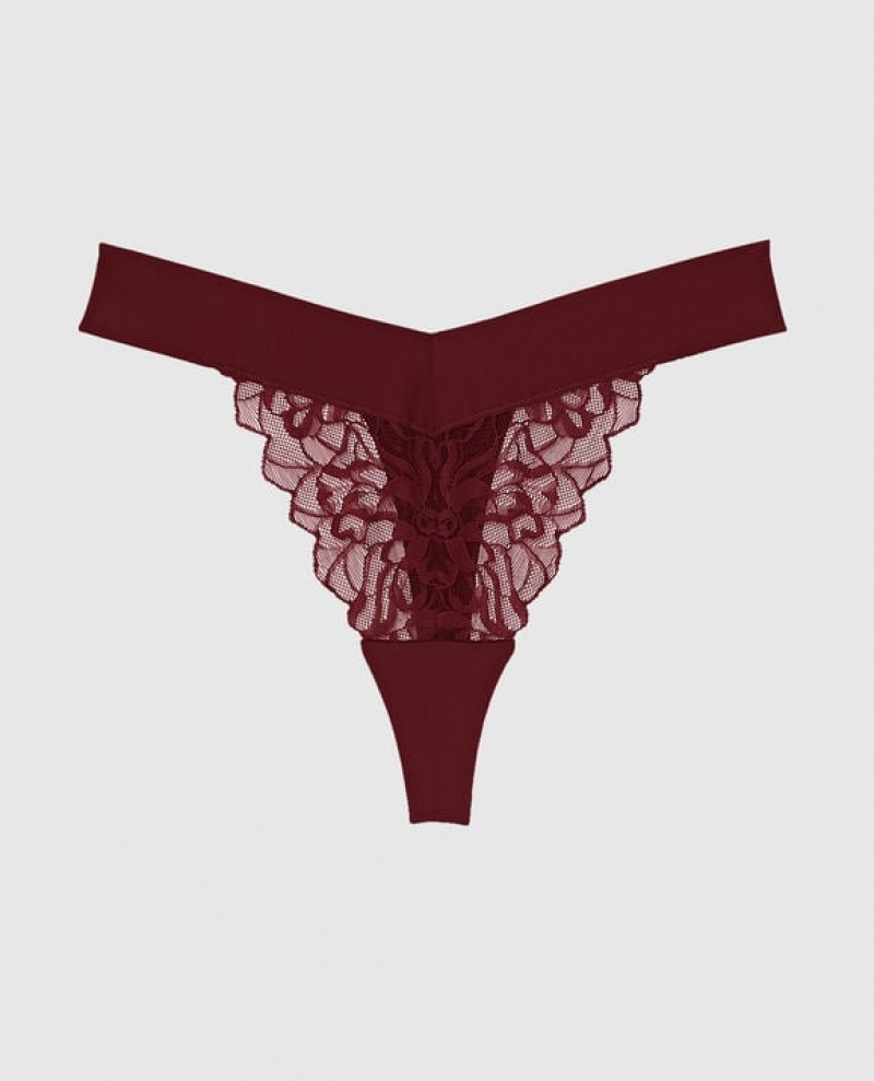 Ropa Interior La Senza High Leg Tanga Panty Mujer Rojas Burdeos | yLdJ62Zw