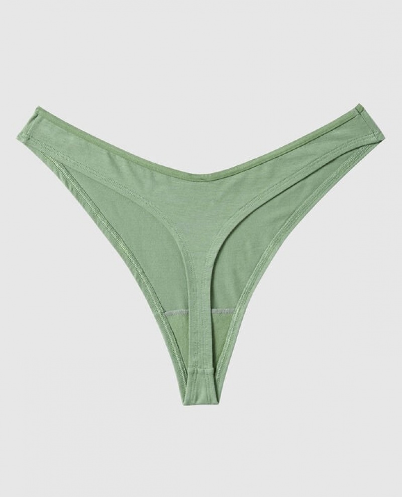 Ropa Interior La Senza High Leg Tanga Panty Mujer Verde Oliva | 40jT0T6Z