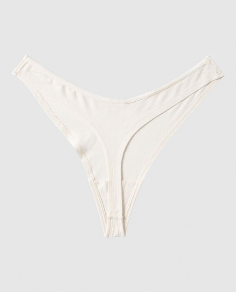 Ropa Interior La Senza High Leg Tanga Panty Mujer Creme | HNdJ3gy1