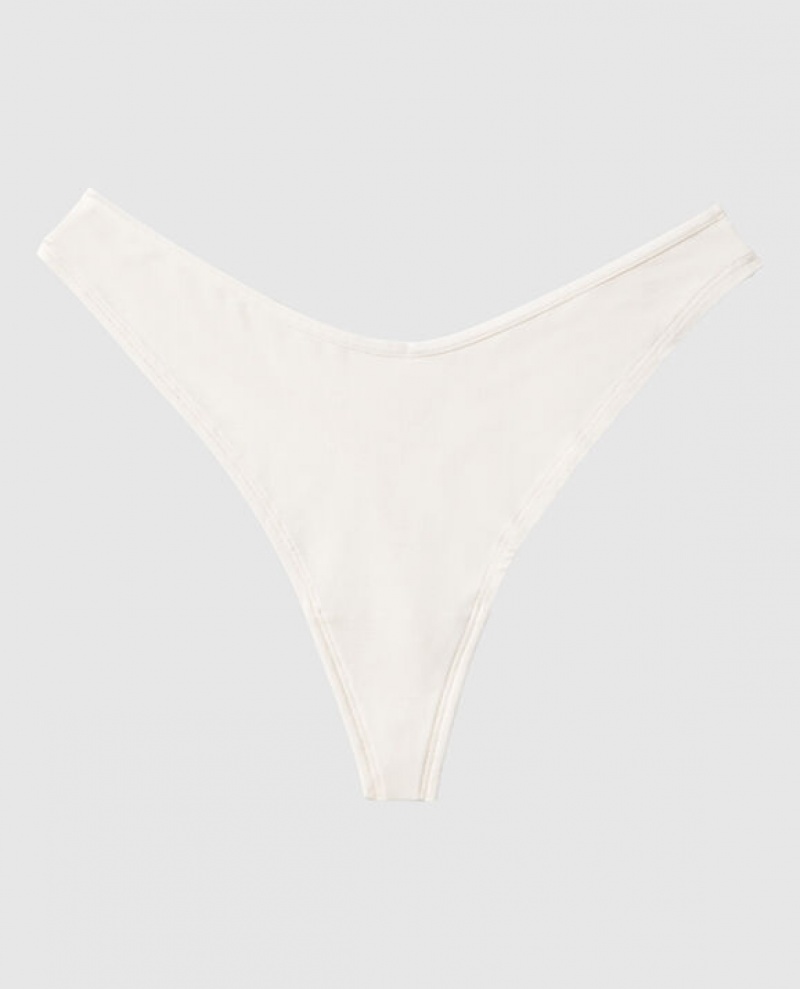 Ropa Interior La Senza High Leg Tanga Panty Mujer Creme | HNdJ3gy1