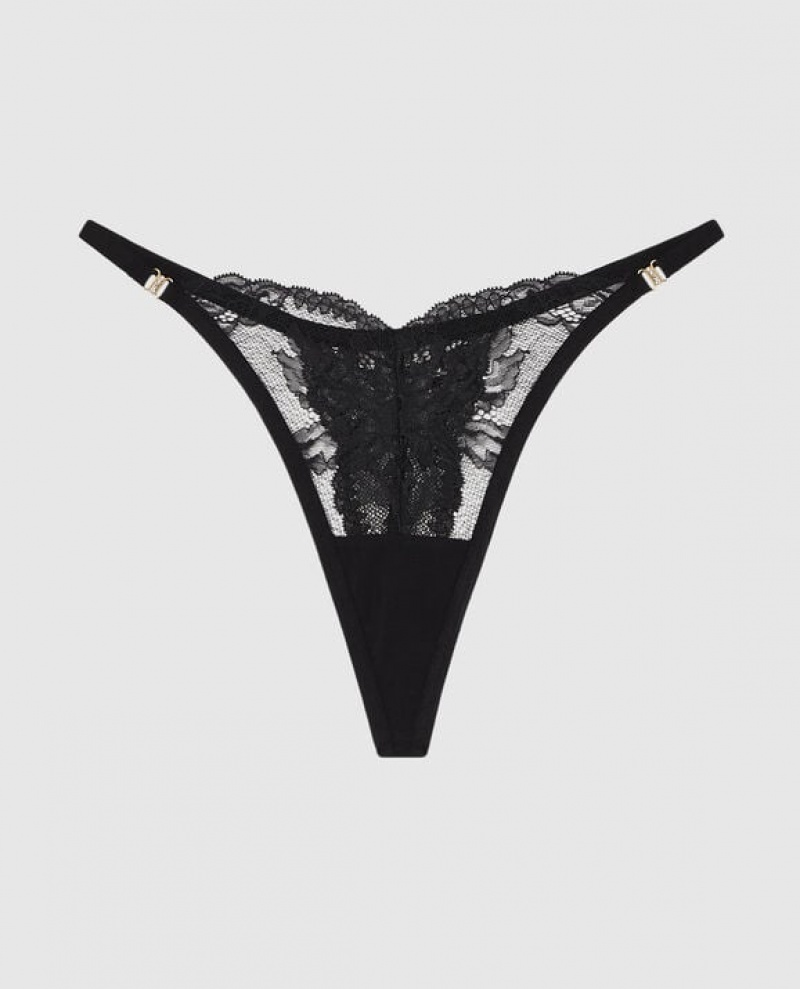 Ropa Interior La Senza High Leg Tanga Panty Mujer Negras | wSuQQkds