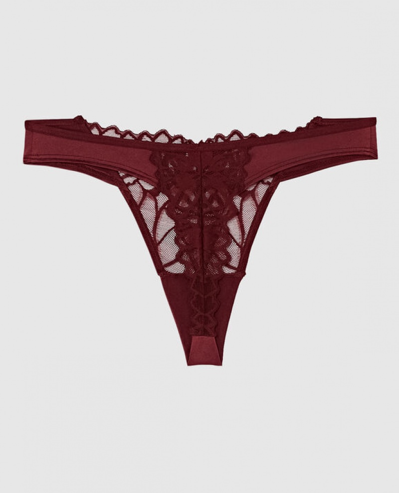 Ropa Interior La Senza High Leg Tanga Panty Mujer Rojas Burdeos | dB4LDSOZ