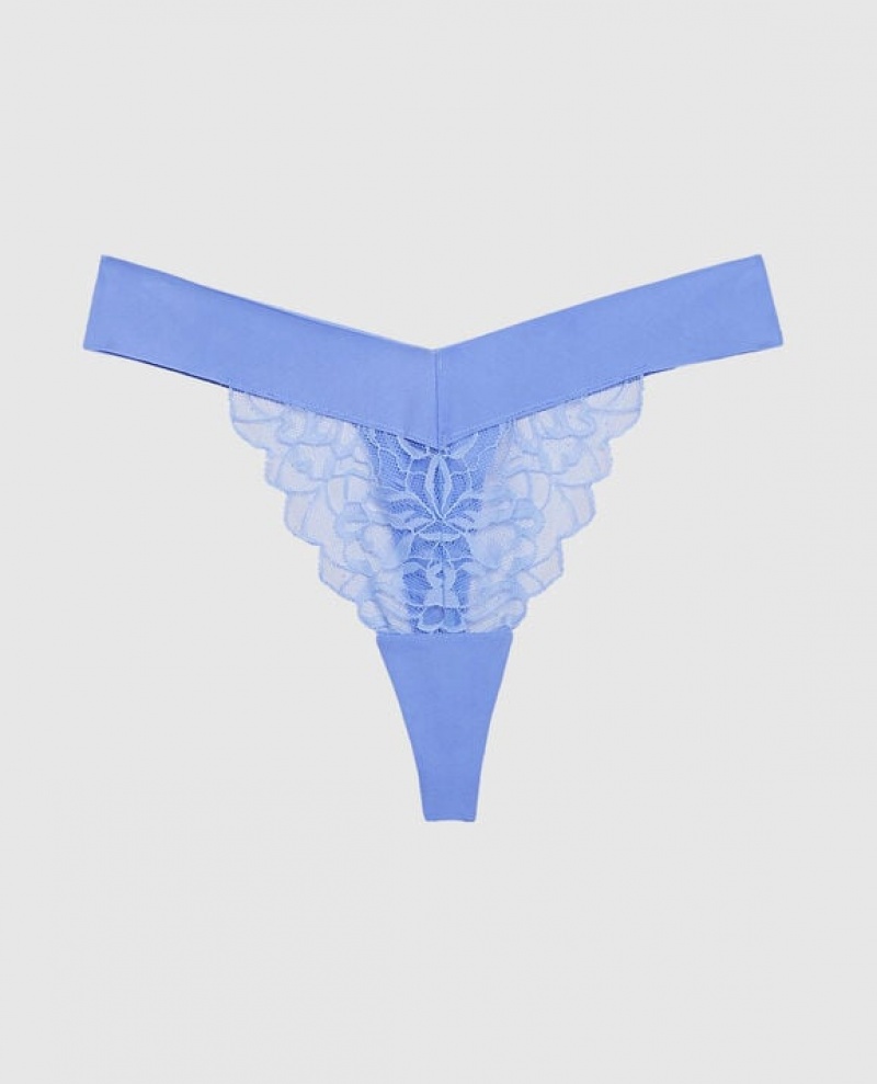 Ropa Interior La Senza High Leg Tanga Panty Mujer Azules | NJC35JQO