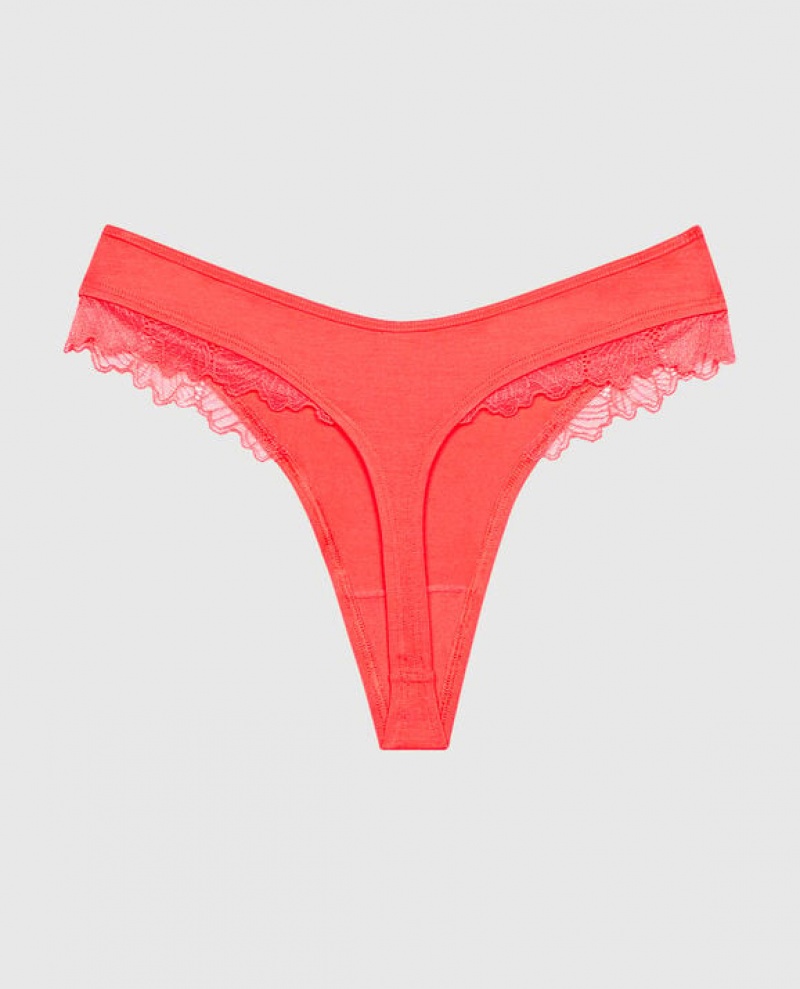 Ropa Interior La Senza High Leg Tanga Panty Mujer Rojas | E67xVi4c