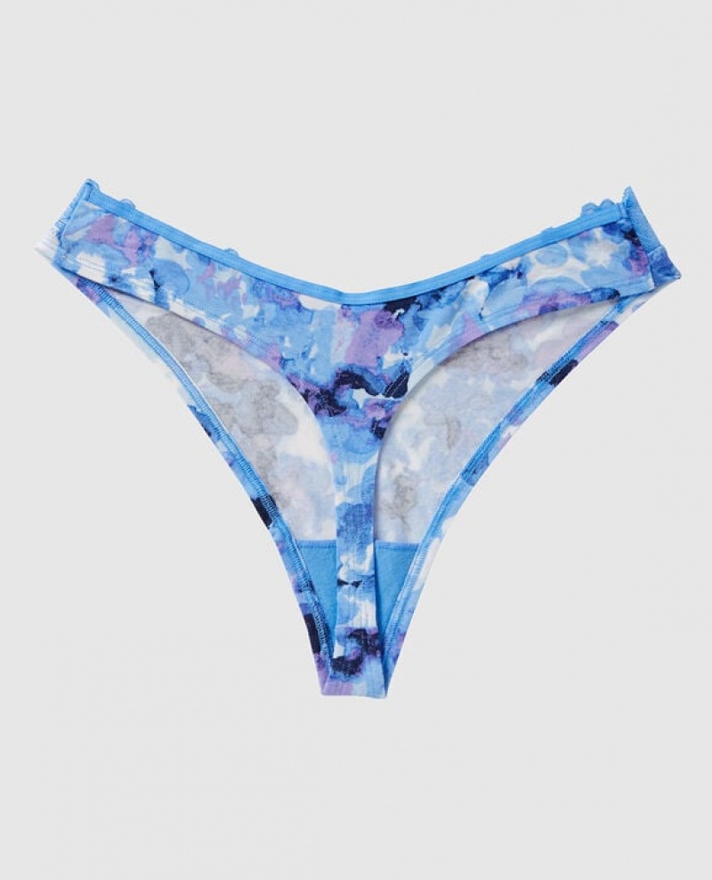 Ropa Interior La Senza High Leg Tanga Panty Mujer Azules | jumET3QA