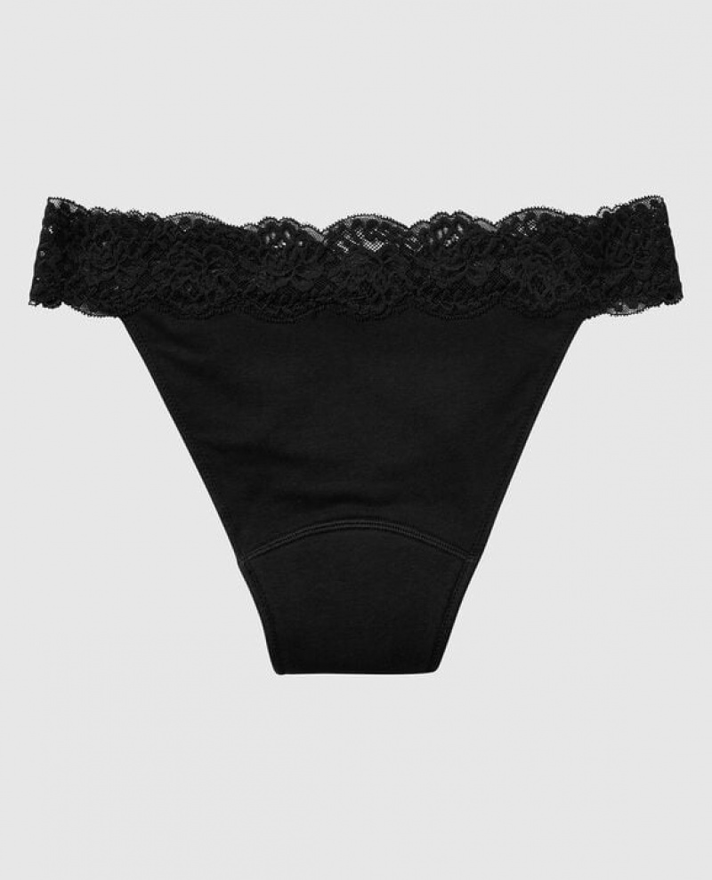 Ropa Interior La Senza Mini Cheeky Period Panty Mujer Negras | 6PDKEvam