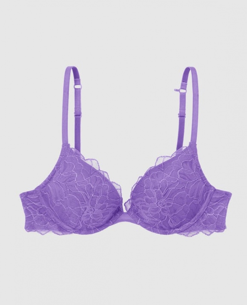 Bras La Senza Push Up Plunge Mujer Flores | guHLtNmi