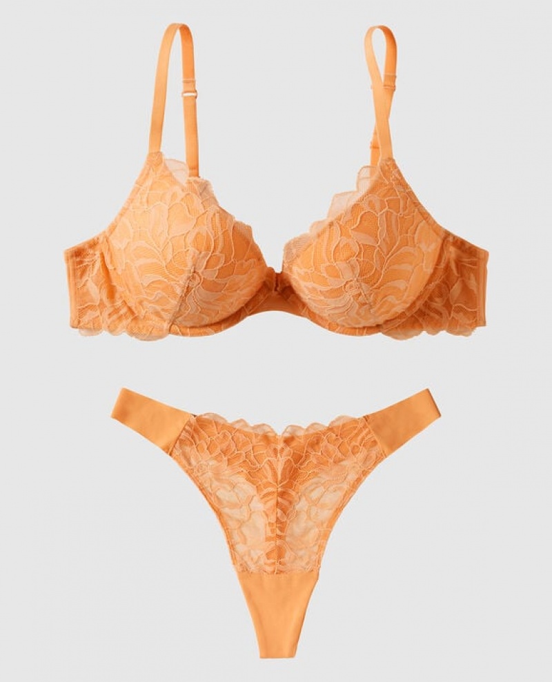 Bras La Senza Push Up Plunge Mujer Naranjas Creme | uyLlt7RB