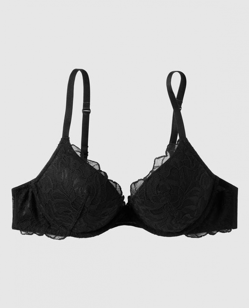 Bras La Senza Push Up Plunge Mujer Negras | PbObkB6x