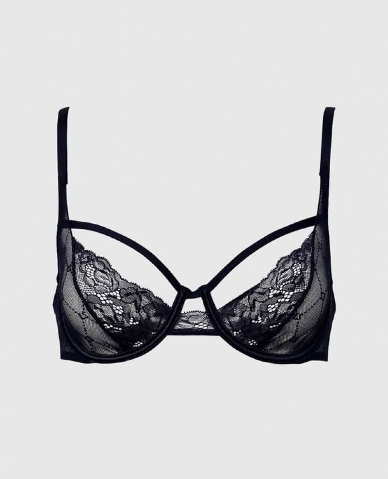 Bras La Senza Unlined Encaje Mujer Negras | 1Qa6waOE